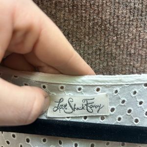 Love Shack Fancy long white dress, size 8, missing button